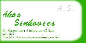 akos sinkovics business card